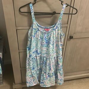 Lilly Pulitzer Blue and Pink Midi Dress